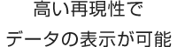 高い再現性でデータの表示が可能